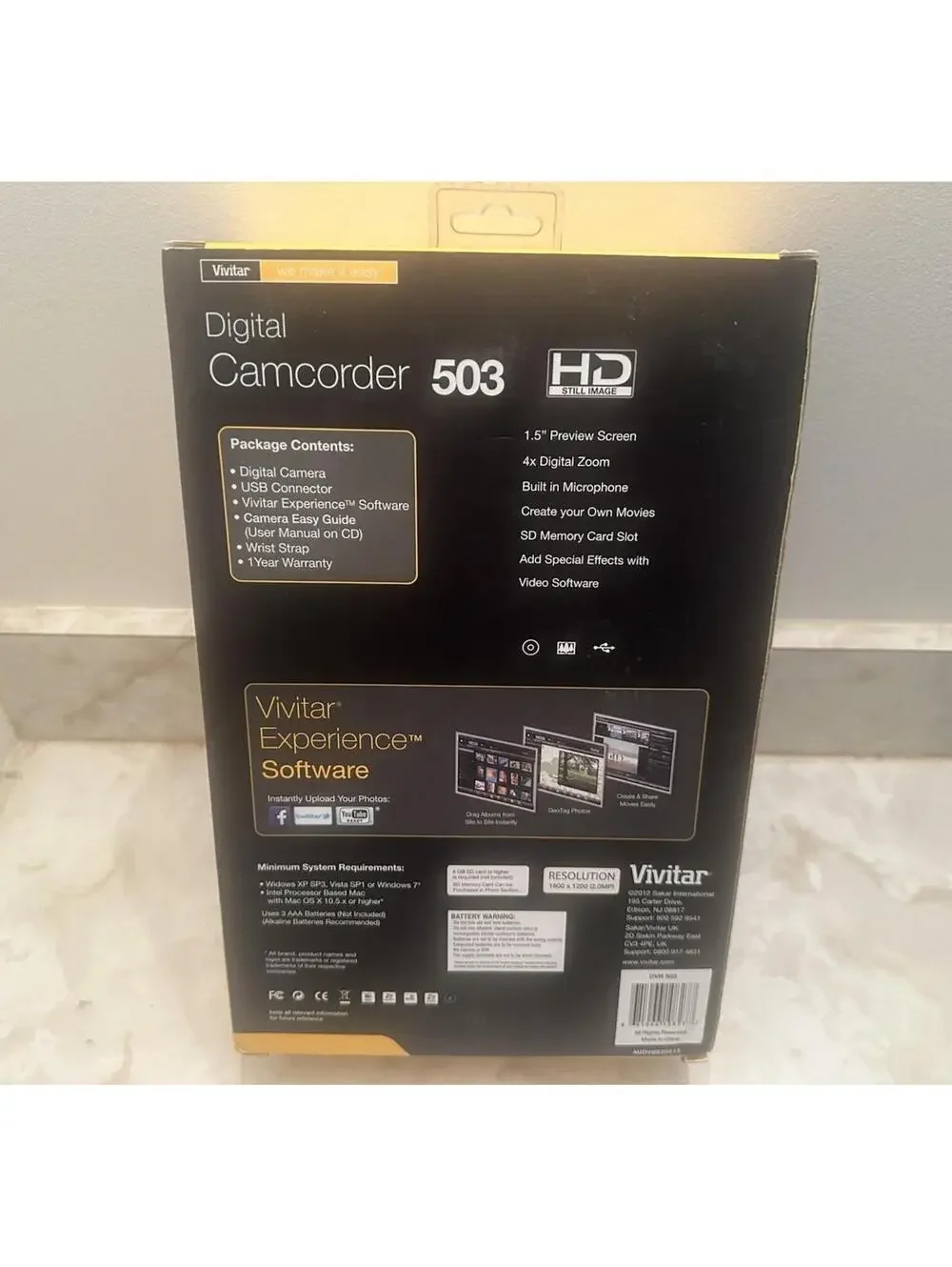 Vivitar Digital Video Recorder HD DVR 506 Camcorder Camera 4x Digital Zoom NEW